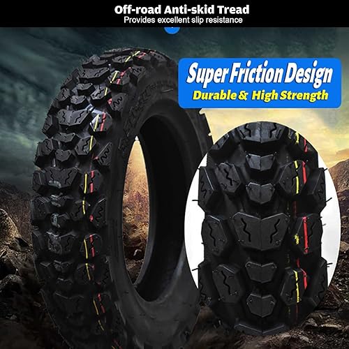 Miniatura 3 de Neumático 3.50-10  Neumático sin cámara de 3.50 y 10 pulgadas compatible con 90100-10  Neumático todoterreno de nieve Knobby 3.50-10 para accesorio