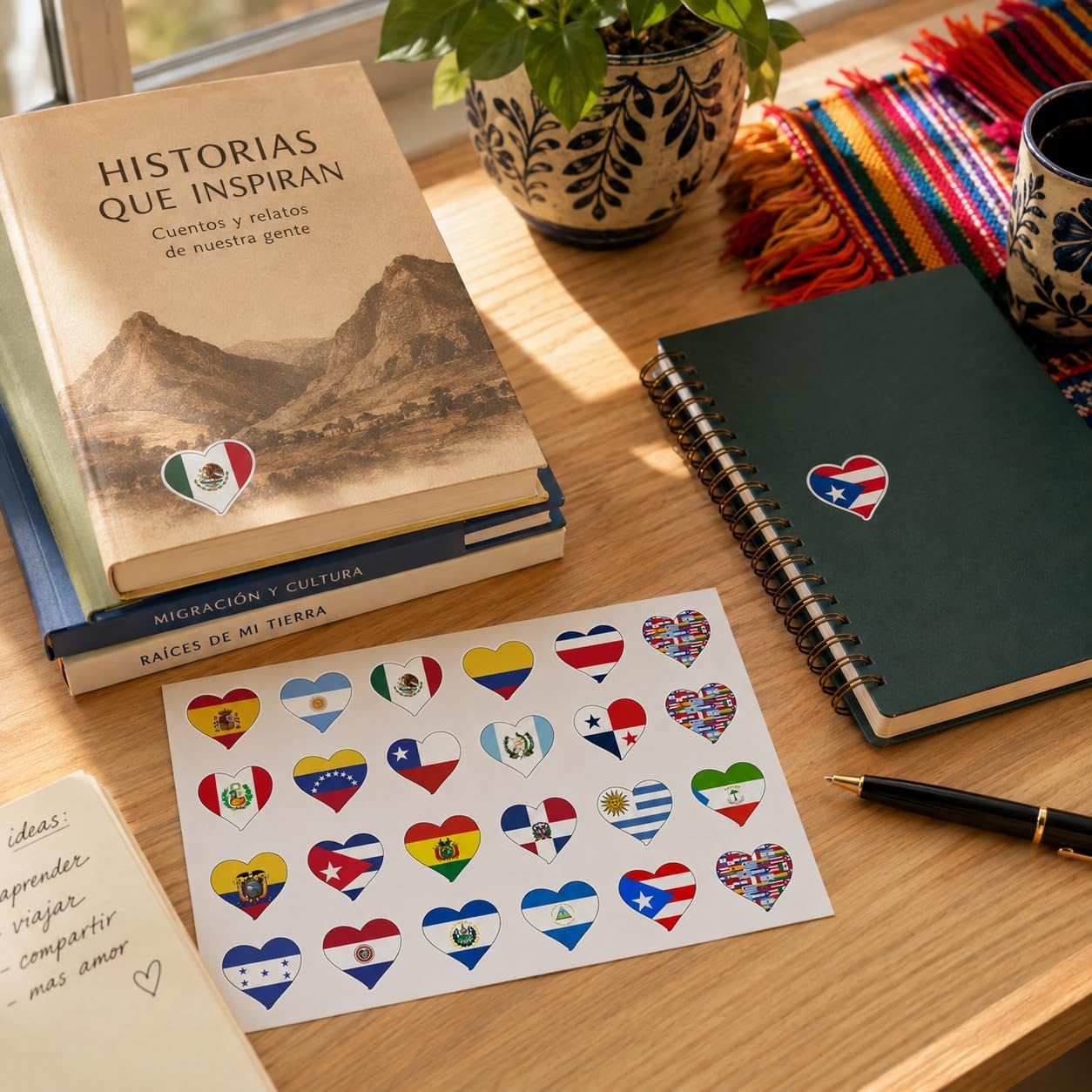 288pcs Hispanic Heritage Month Flag Stickers