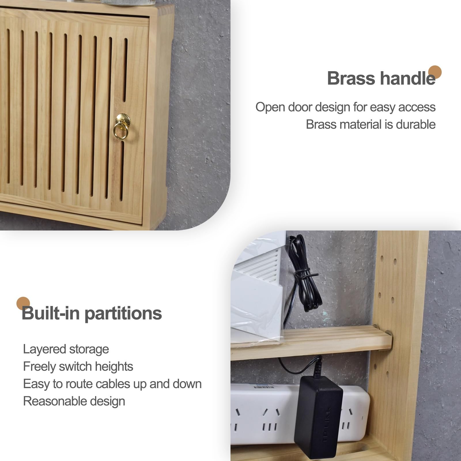 Routeur WiFi mural caché armoire de rangement cachée, boîte de rangement WiFi Hider étagères pour mur, pour bureau et maison