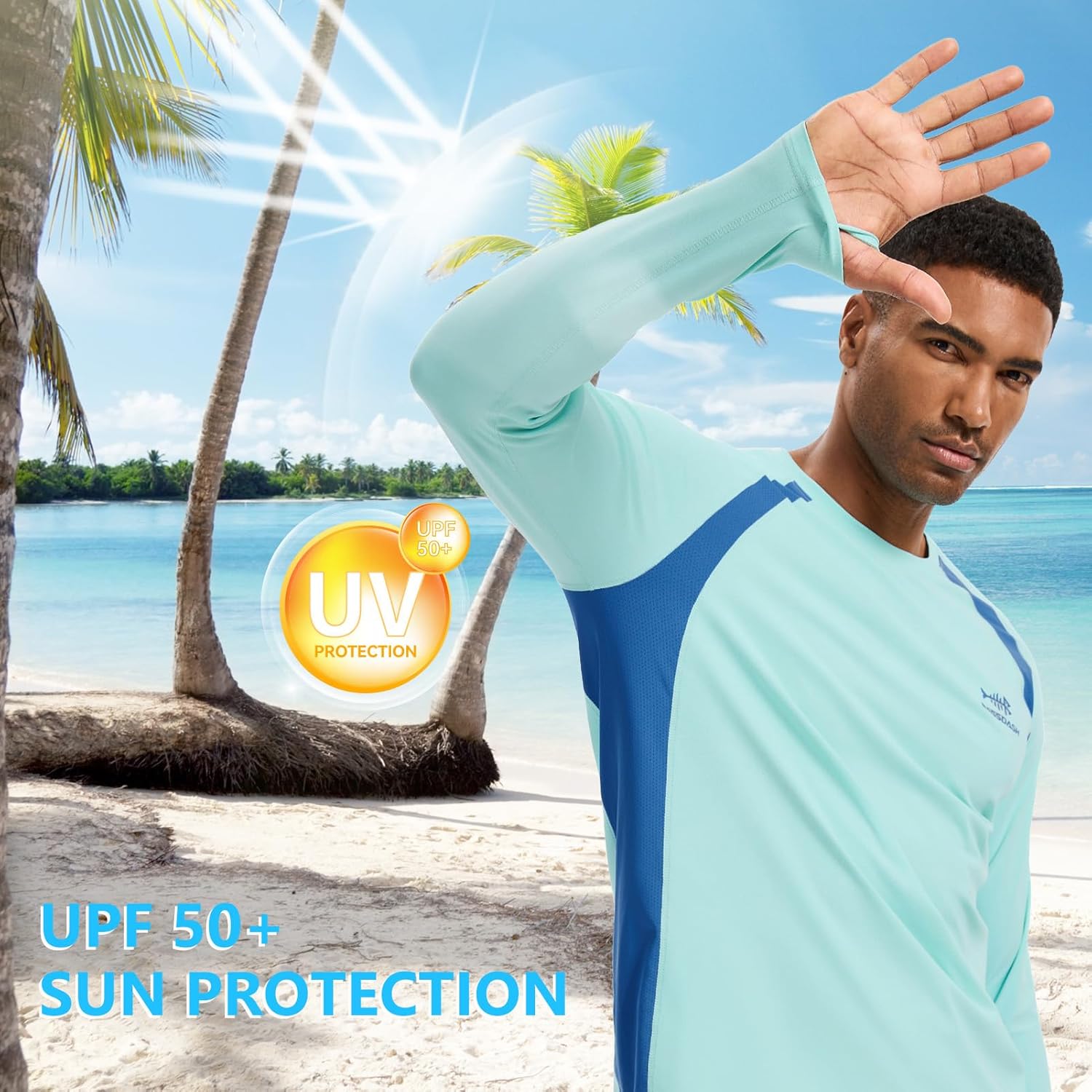 BASSDASH Men's UPF 50+ Wrinkle-Free Fishing Shirt Long Sleeve Casual Tee with Breathable Mesh for Hiking Running SR01M - Image 3