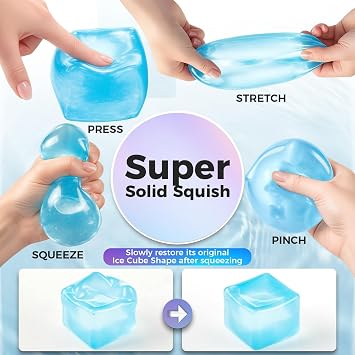 4PCS Cube Squishy,Squishy Cube Collection for Adult Stress Relief,