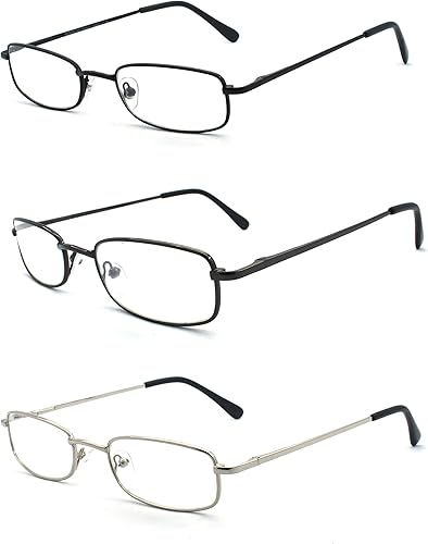 Miniatura 1 de Classic Readers - Gafas de lectura rectangulares de metal para hombres y mujeres, multicolor