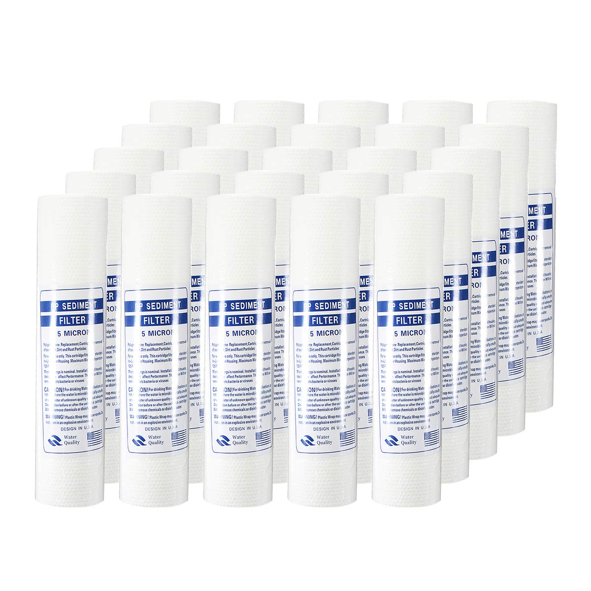 RanDal Cartuccia Filtro Acqua Da 1 Micron Da 5 Micron Per Osmosi Inversa Da 10 Pollici 25 Pezzi - A