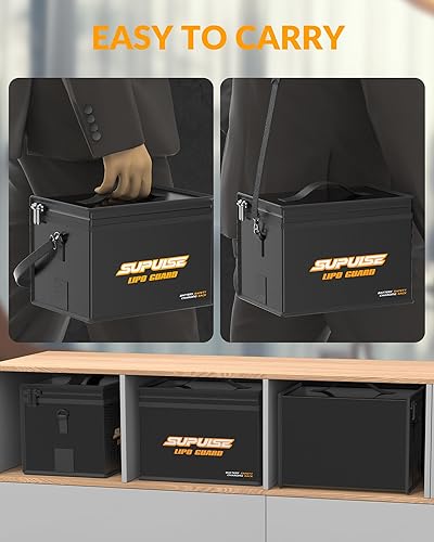 Miniatura 4 de SUPULSE Lipo Bolsa de batería ignífuga a prueba de explosiones Bolsa de gran capacidad para cargar batería y bolsa de protección de almacenamiento