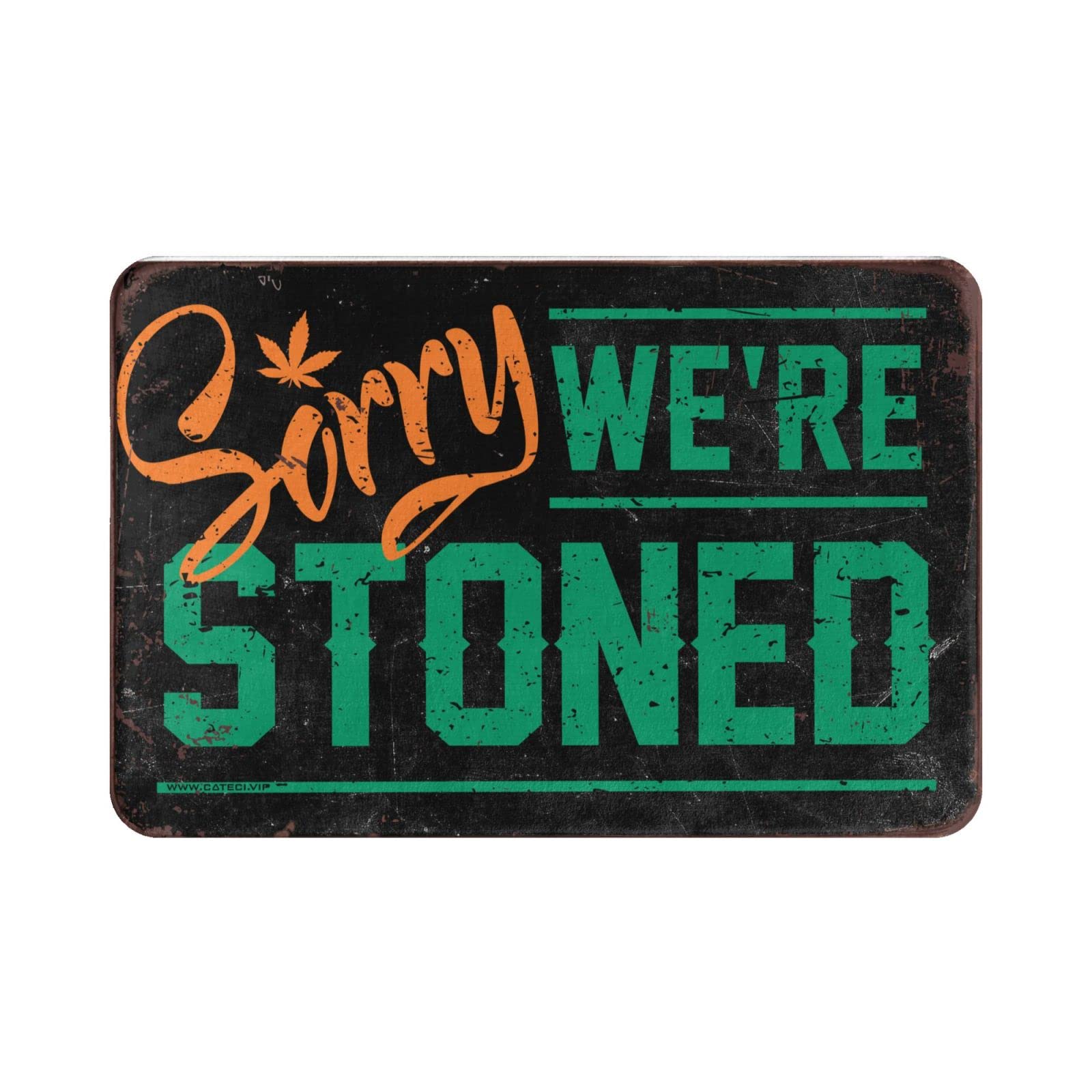 Zerbino per dormitorio con scritta "Sorry We're Stoned", zerbino autunnale per interni (65 x 90 cm)