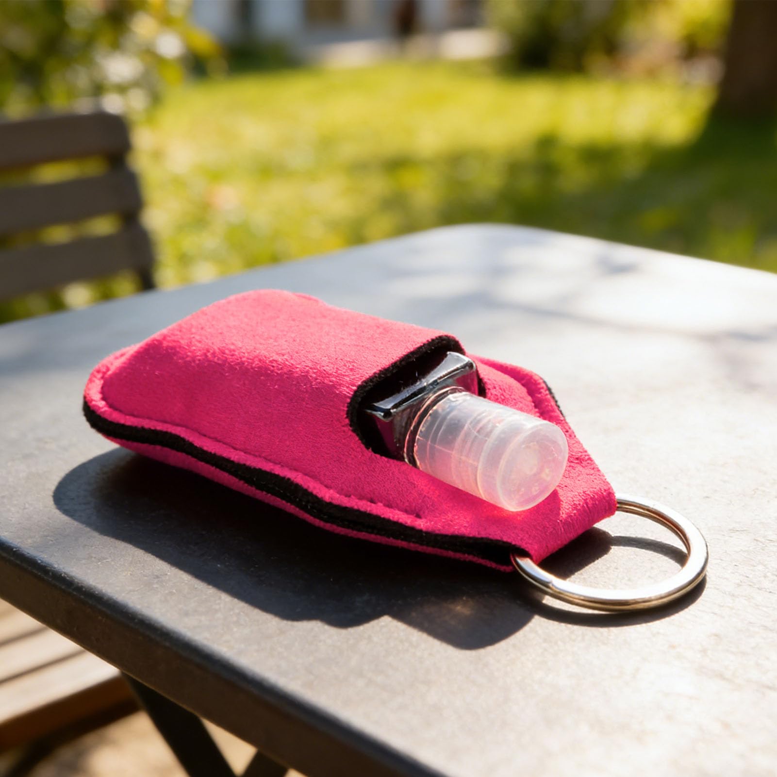 Pratico kit di bottiglie viaggio, 40 pezzi, con portachiavi, multiuso per articoli toeletta, lozioni e disinfettanti per le (rosa rosa)