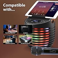 Vista 4 de Singing Machine Micrófono inalámbrico portátil (negro) - Micrófono inalámbrico UHF unidireccional premium para canto, discursos y eventos