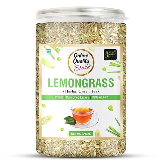 Organic Lemongrass Herbal Tea - 100g | Lemongrass Tea Leaves |Herbal Green Tea Lemon Grass Herbal Tea Mason Jar (100 g)