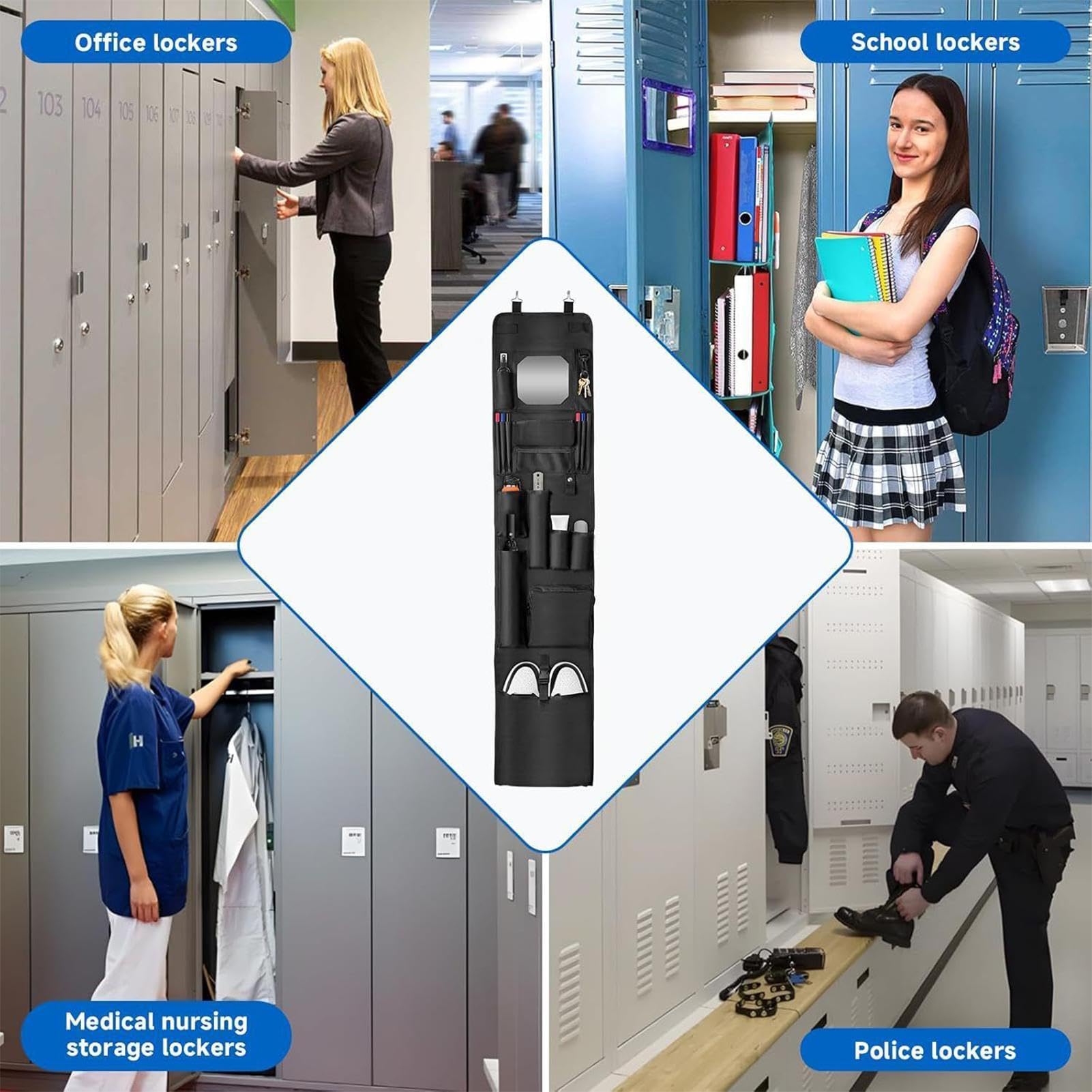 Organizer per armadio, portaoggetti sopra la porta, Oxford, 130 cm, con
