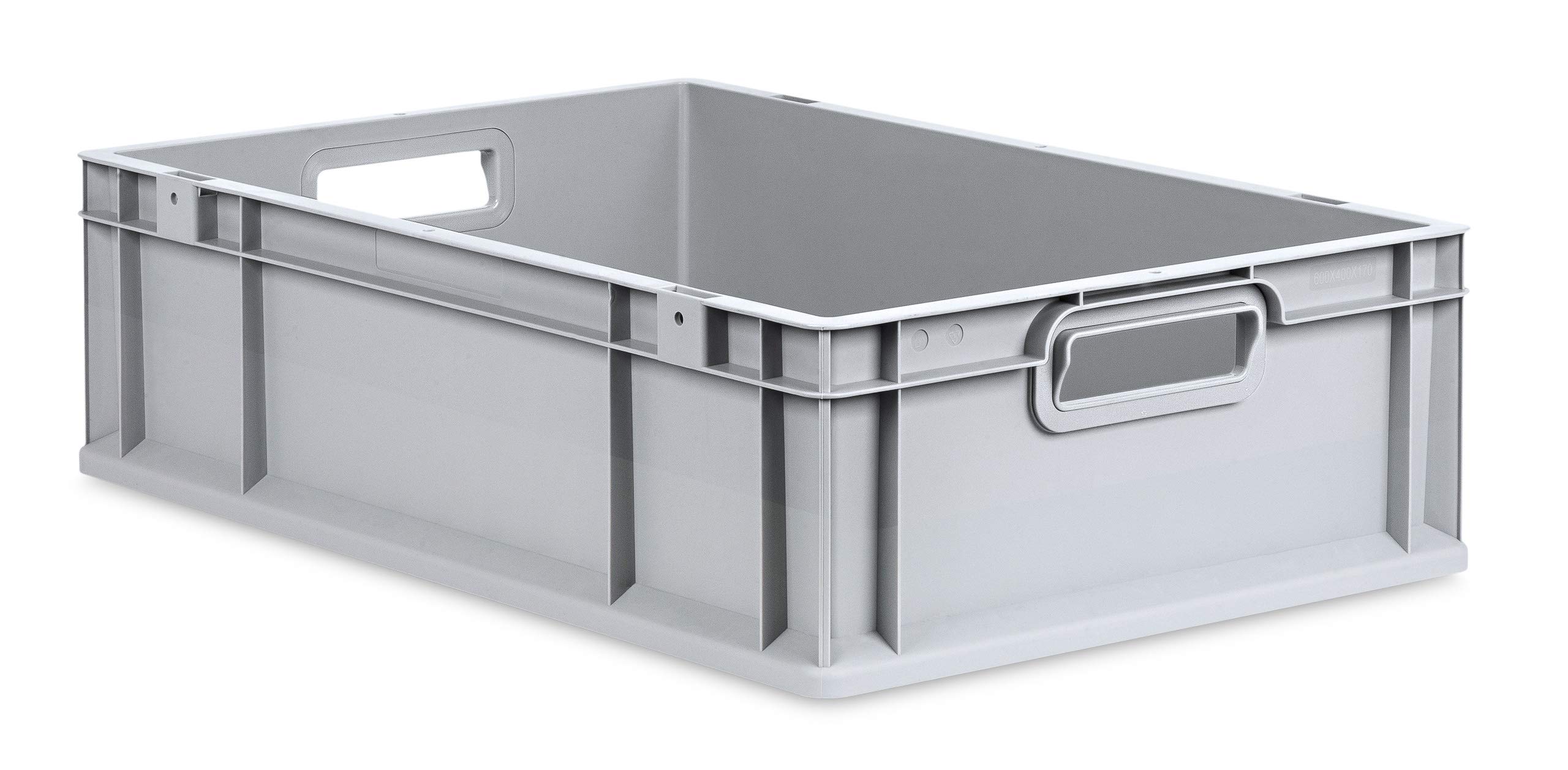 aidB Eurobox NextGen Grip, 600x400x170 mm, Griffe offen, robuste Plastikbox aus Kunststoff mit ergonomischen Griffen, stapelbare Kunststoffkiste, ideal für die Industrie, 1St.