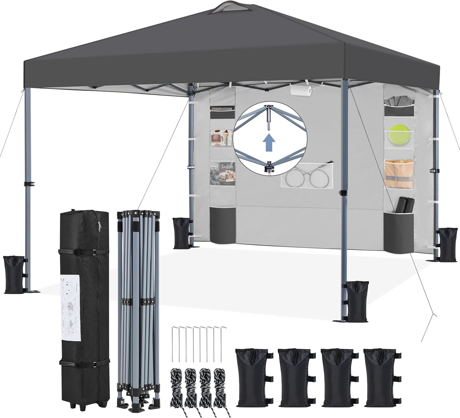 Pavillon Zelt mit Seitenwand &amp; Aufbewahrungstaschen aus Mesh-Gewebe Pop-Up-Pavillon