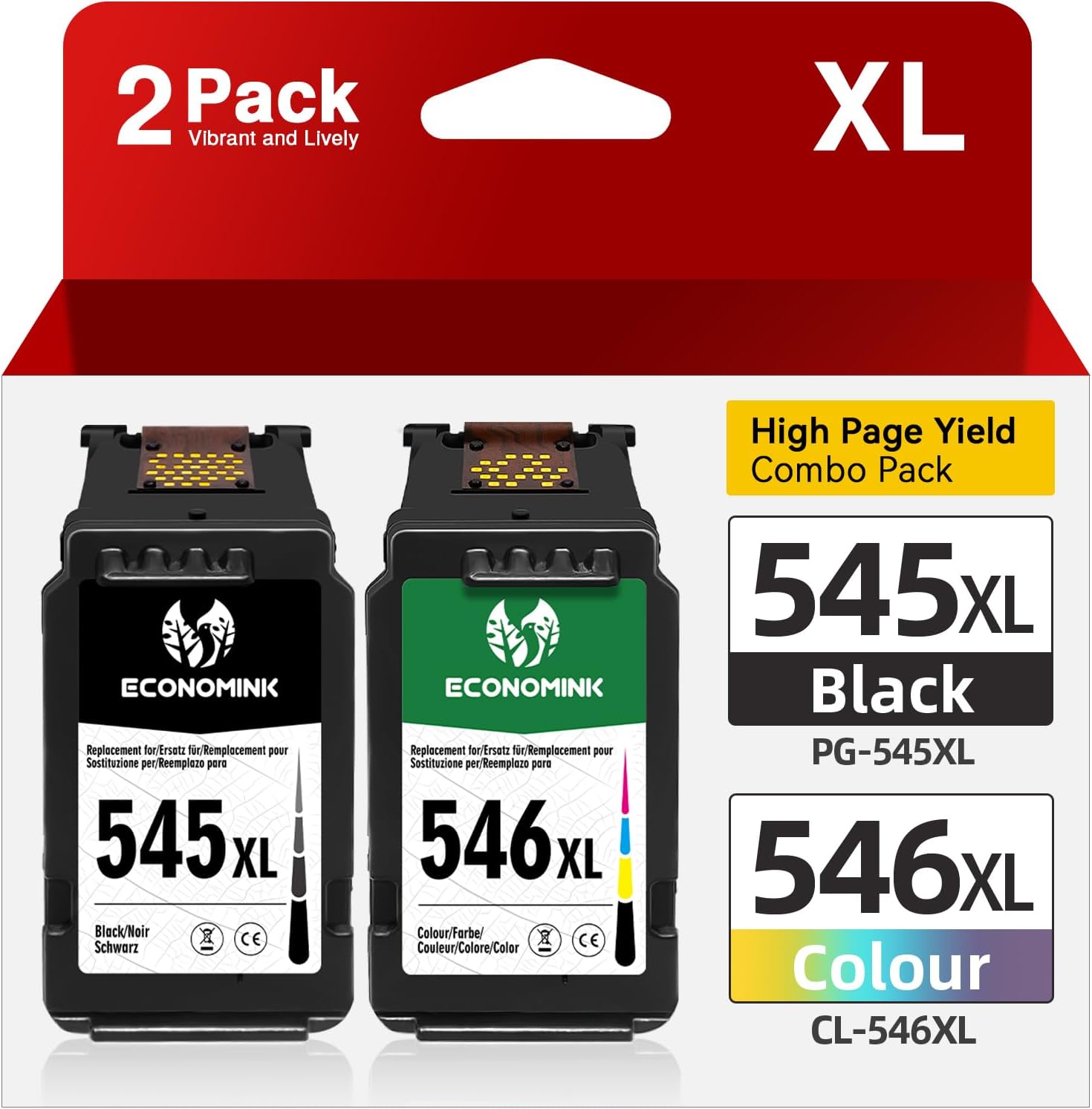 callmenew 545XL & 546XL inktcartridges, compatibel met Canon