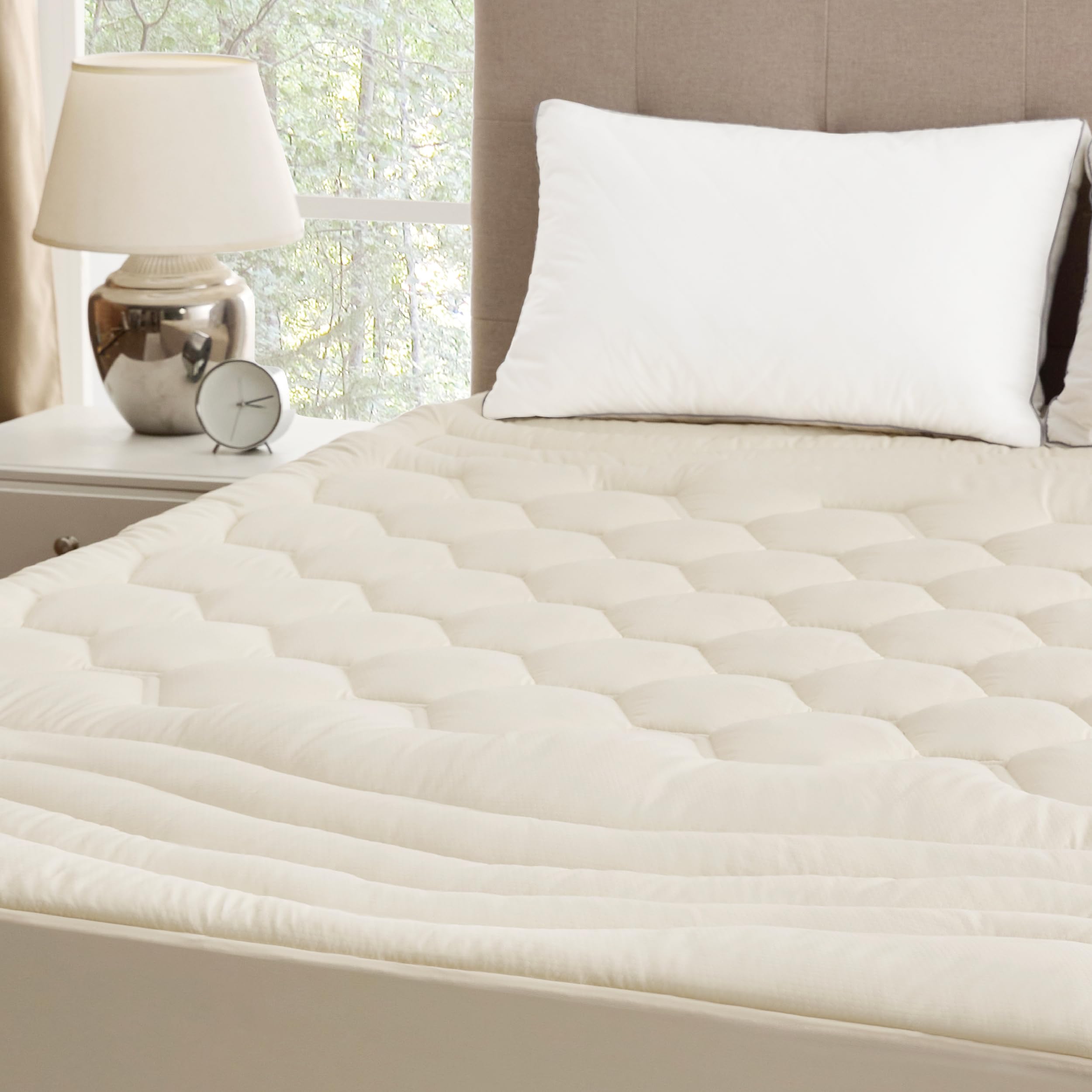 BedsureBeige Twin XL Mattress Pad - Soft Mattress Topper for College Dorm Room Essentials, Extra Long Twin Bed Cover Protector with 8-21 Inches Deep Pocket, Washable, Beige, 39x80 Inches