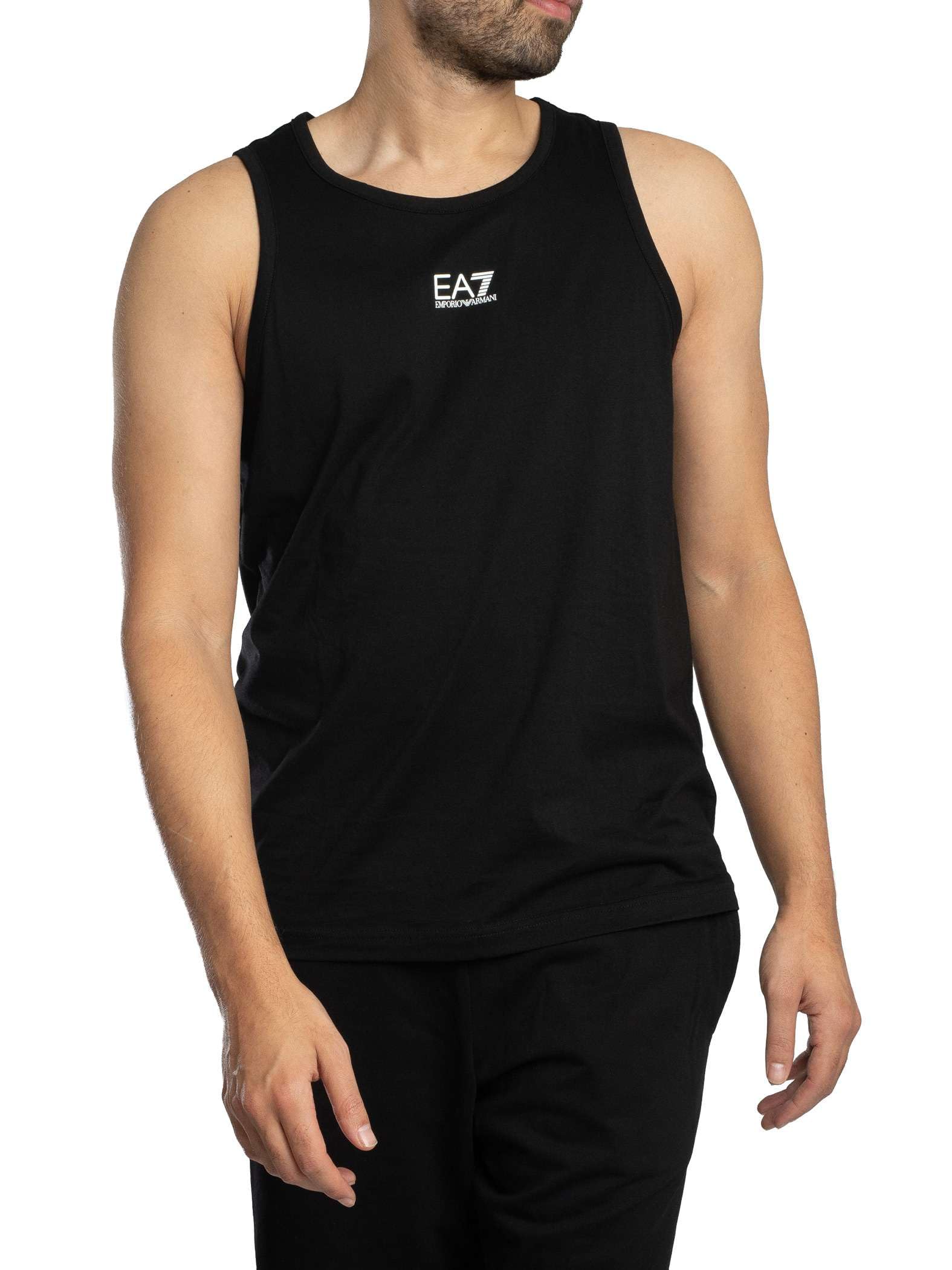 EA7 Emporio Armani Core Identity męska koszulka bez rękawów, sportowa kamizelka bez rękawów, czarna