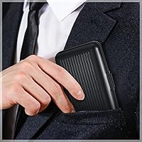 Vista 4 de Cartera de aluminio para tarjetas de crédito, 24 unidades, delgada, mini bloqueo RFID, protector de tarjetas de crédito, funda rígida para tarjetas