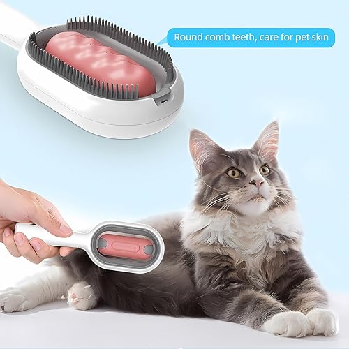 Miniatura 5 de Cepillo de depilación de doble cara para gatos y perros con toallitas de limpieza, peine de aseo para mascotas para eliminar nudos y control eficaz