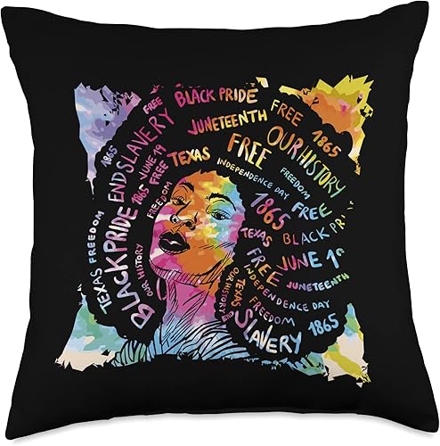Juneteenth - African American Pride Co Juneteenth African American Pride Black History Month Girls Throw Pillow 18x18 Multicolor