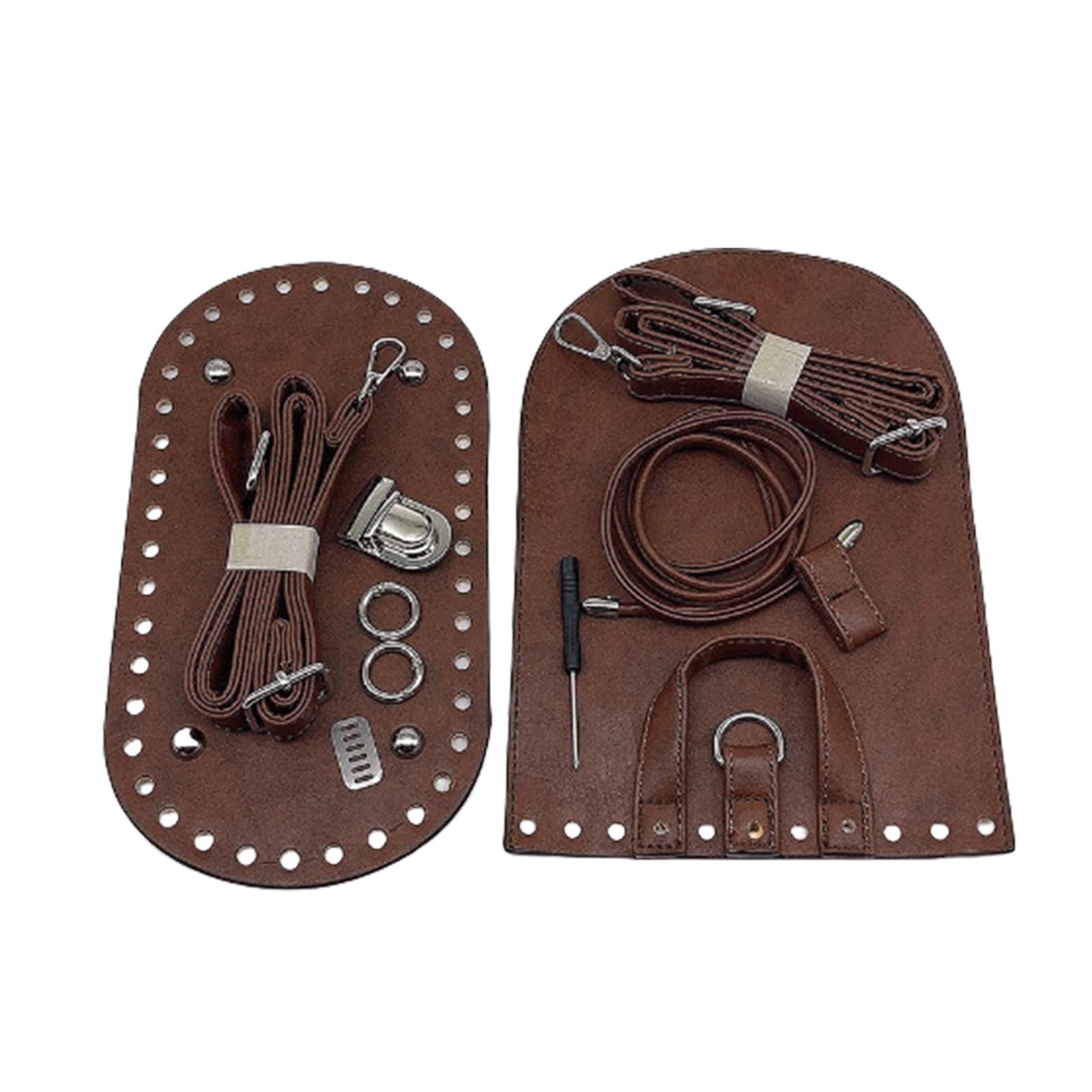 LiRRvb Crochet Bag Supplies Set with Adjustable Strap PU Leather Base and Bottom Base for Crafting Backpack Purses Crochet Bag Making Supplies