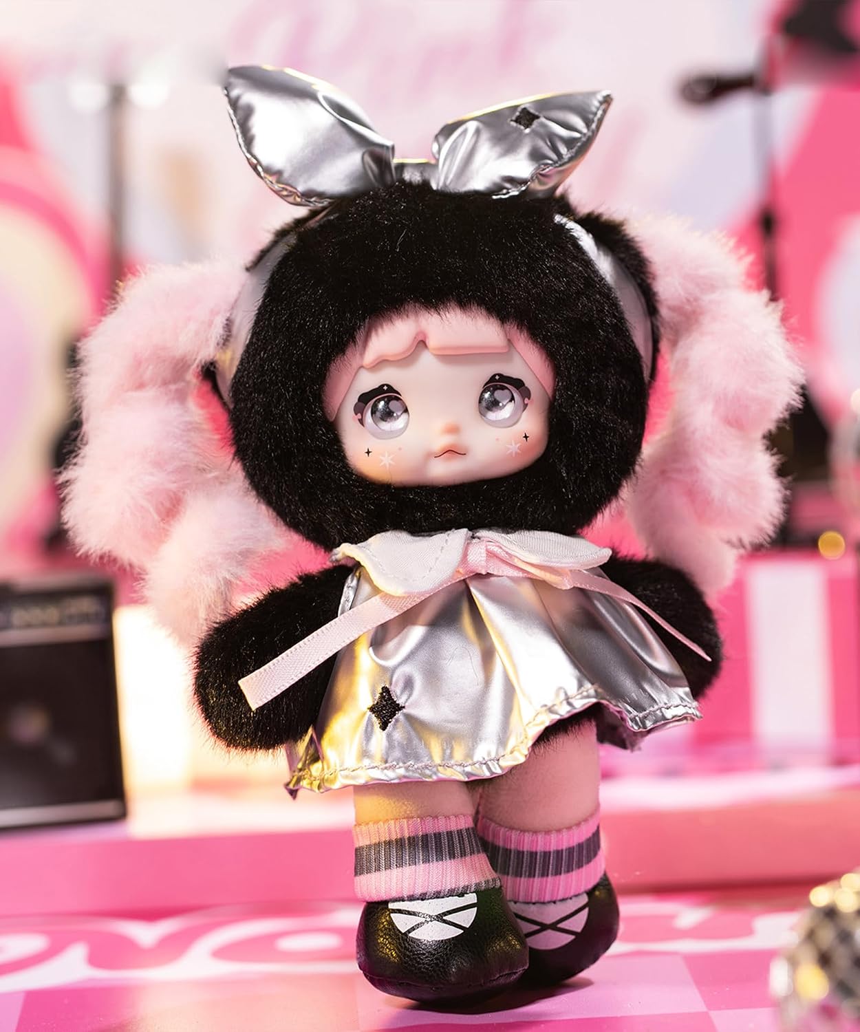 CALEMBOU Vinyl Plush Blind Box, Nommi Pink Power Series Soft Stuffed Keychain, Collectible for Birthday Christmas, Random 1 Box