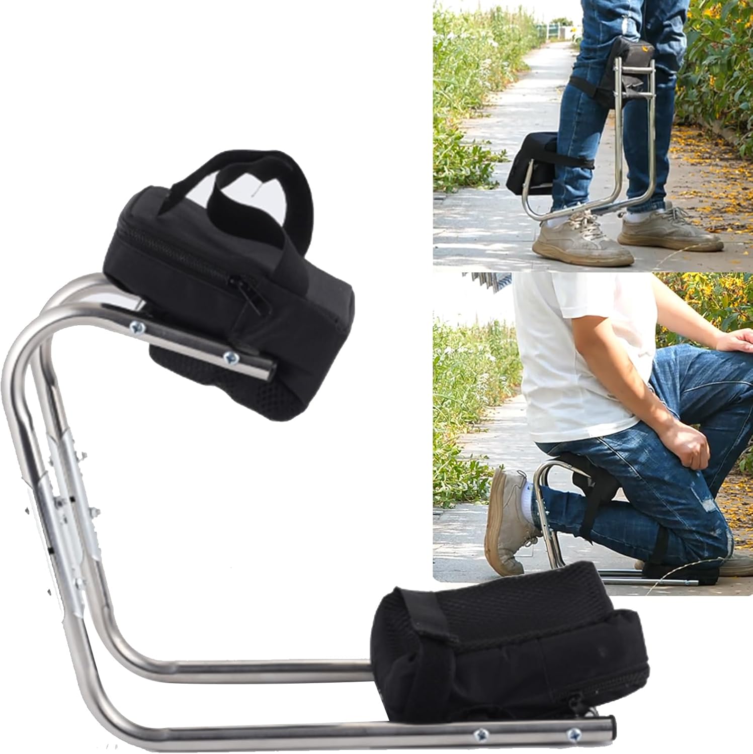 2025 Upgraded Kneeling Device for Gardening Adjustable Height More Safty, Knee Seat for Gardening Walk Normally, Bricklayer Kneeling Device, with English Instructions