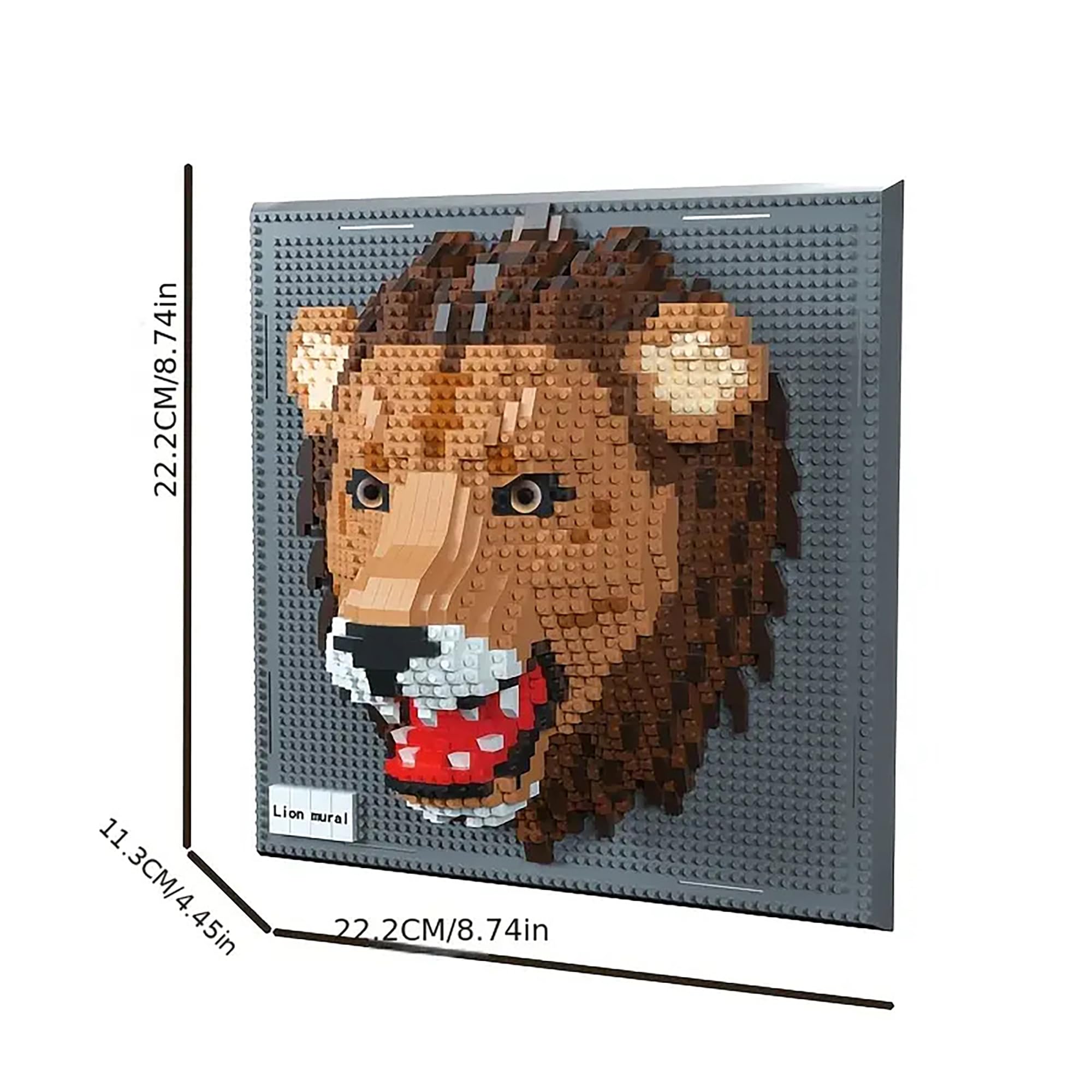 Juego de bloques de construcción 3D de león, 1889 piezas mini 3D en forma de animal león, decoración de pared única o pantalla de mesa, juguetes regalo para hombres y mujeres