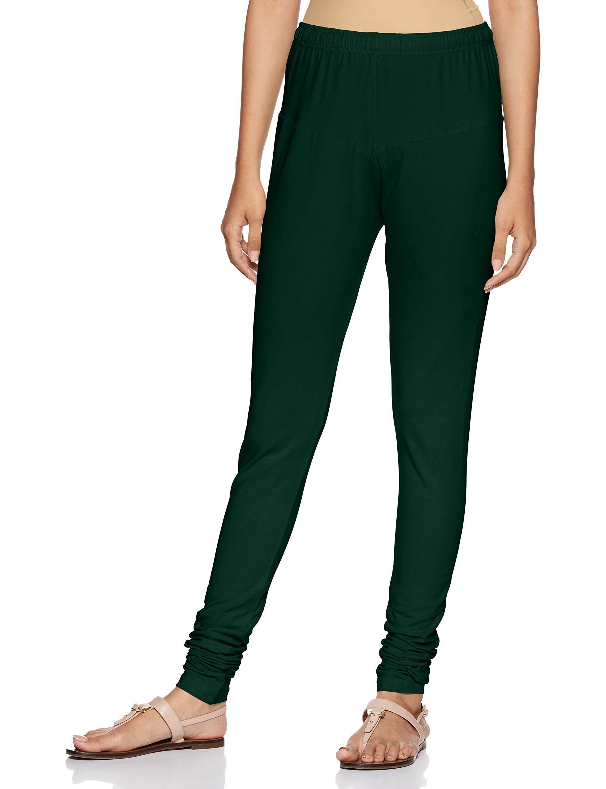 Women's Regular Fit Cotton Leggings (SL45DZGRN_Green_FS_Green_Fs)-image-0