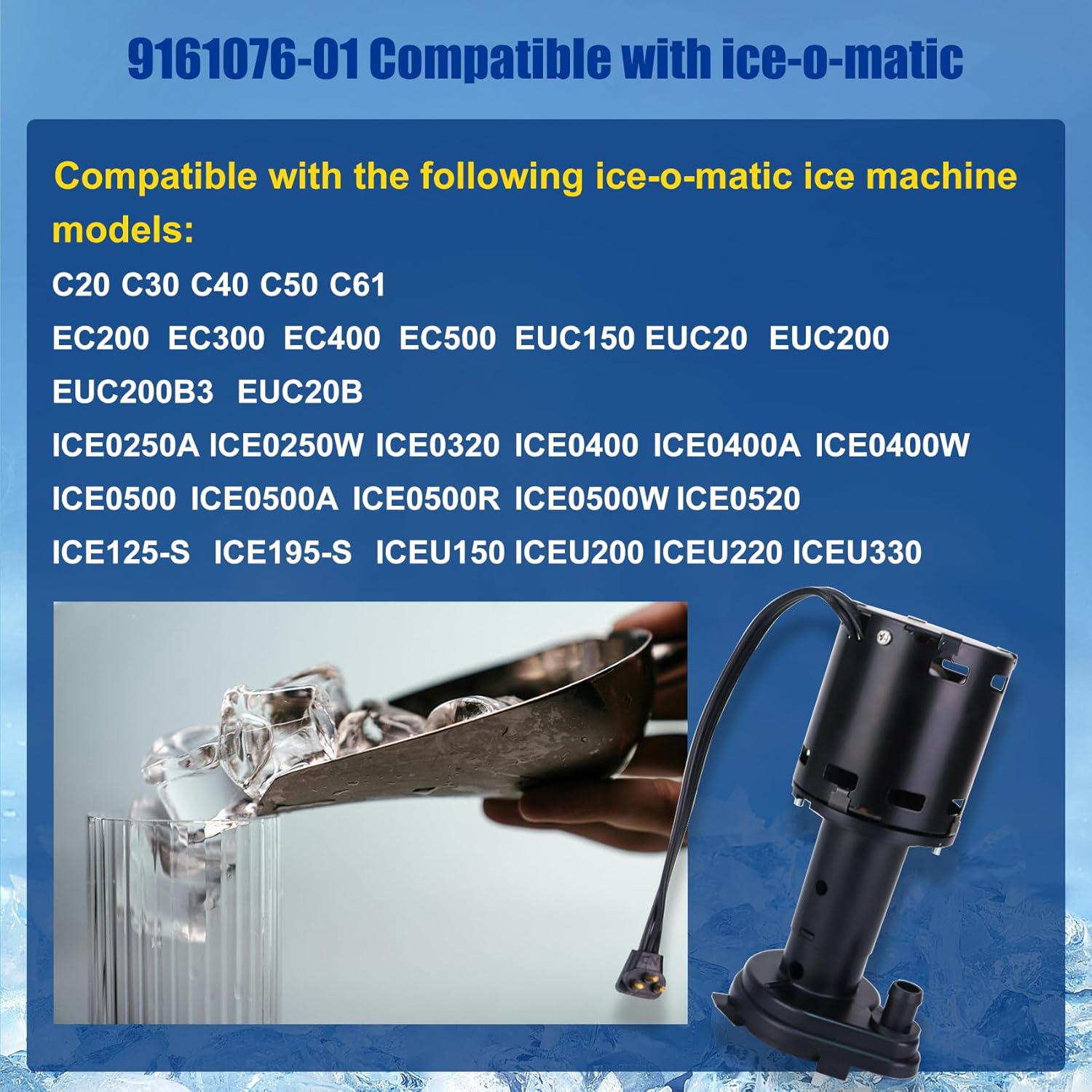 9161076-01 Water Pump Compatible with ice-o-matic Ice Machine Models Replace hartell GPP-1MH-1P HRIM-21-115 803338 115V 1550RPM 60/50Hz 0.38A 7W