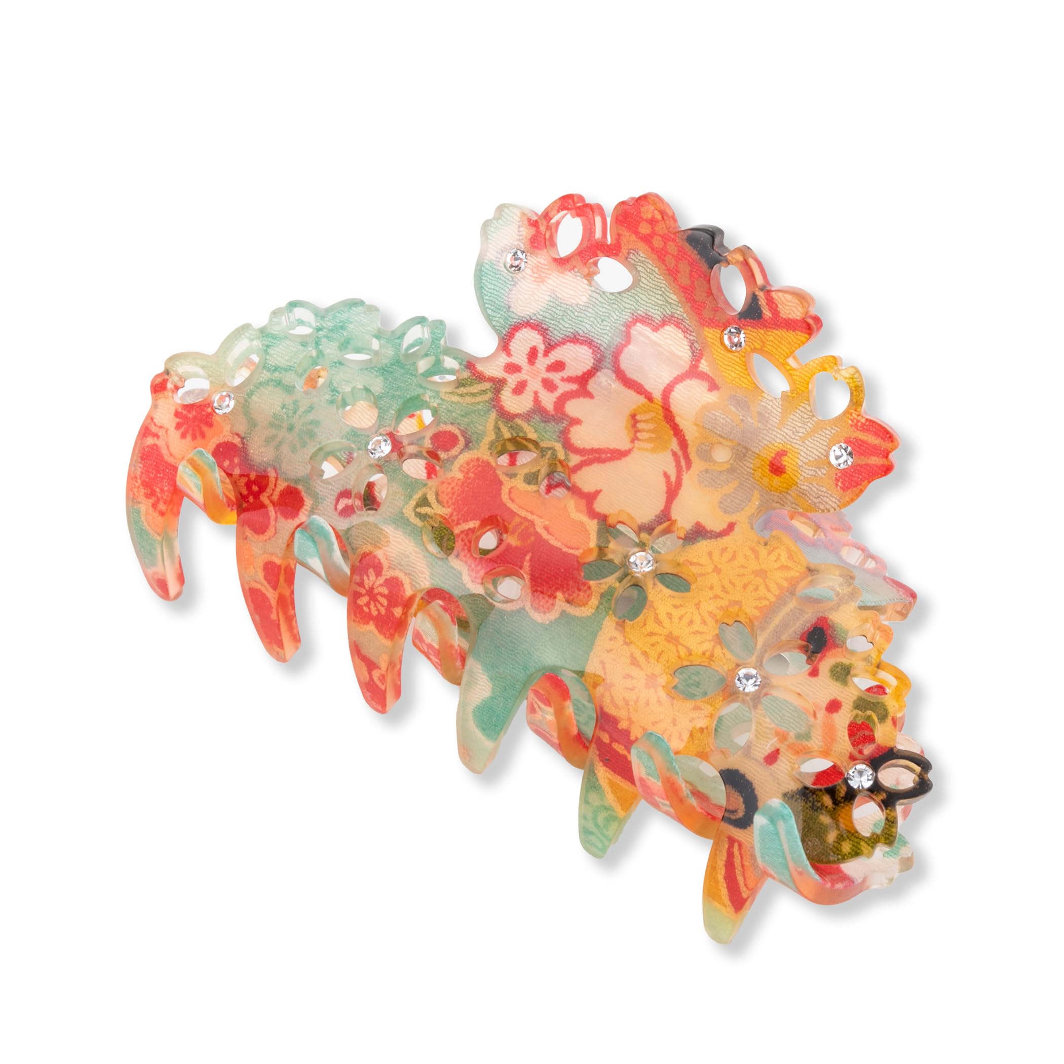 Hair Claw Clip for Women Girls Flower Banana Cute Kawaii Aesthetic Hair Clip for Thick Hair (182SAKURA Medium/Blue)