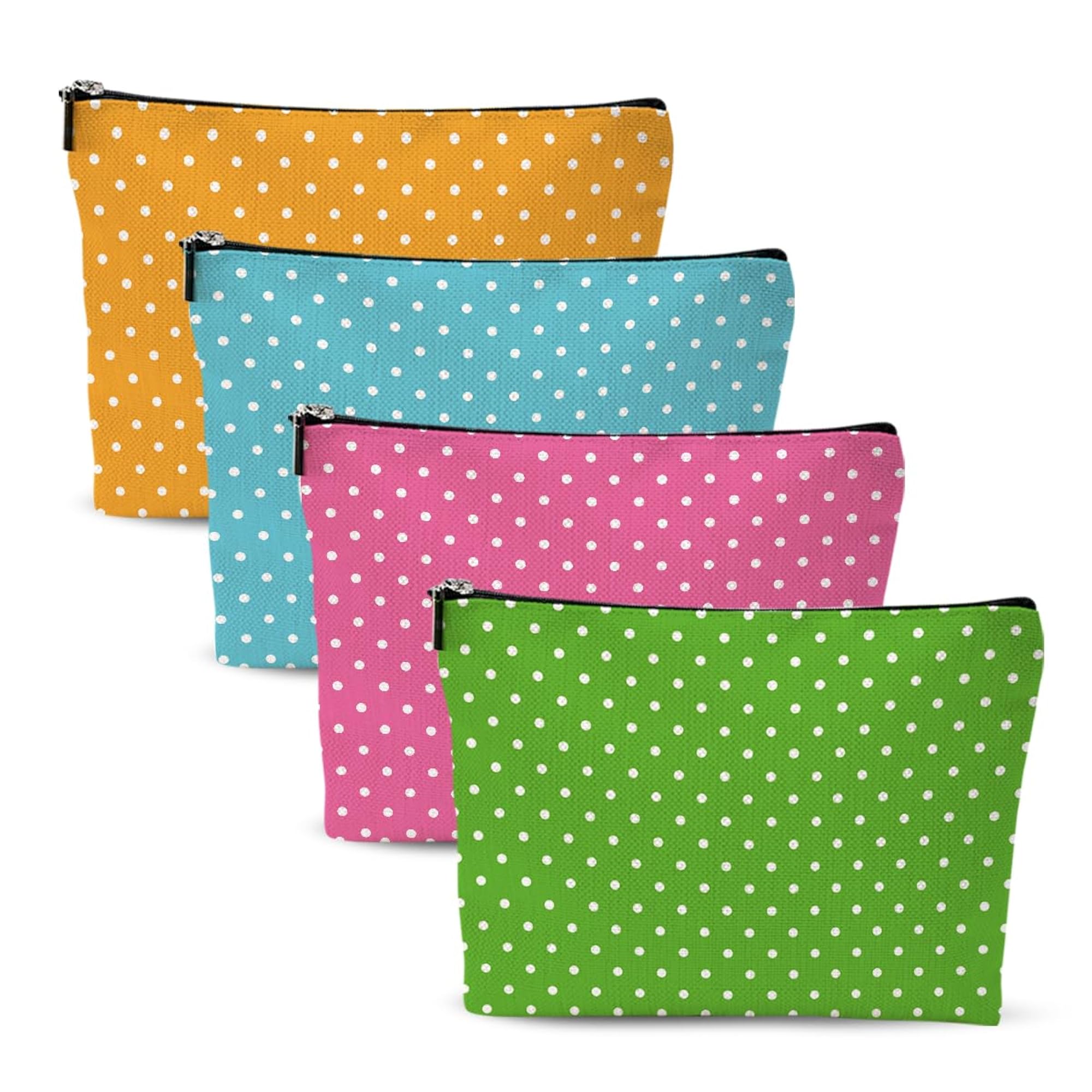 Colorful Flower Polka Dot Makeup Bag for Women