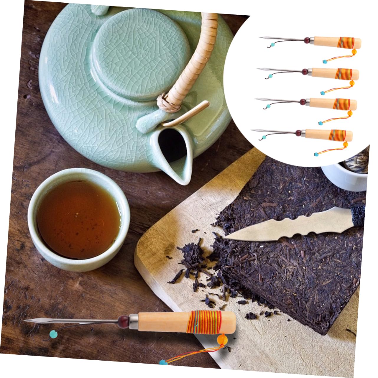 MAGICLULU Tea Needle Kit Tea Brick Cutter Tea Set Maintenance Tools Compact for Home/office/tea House