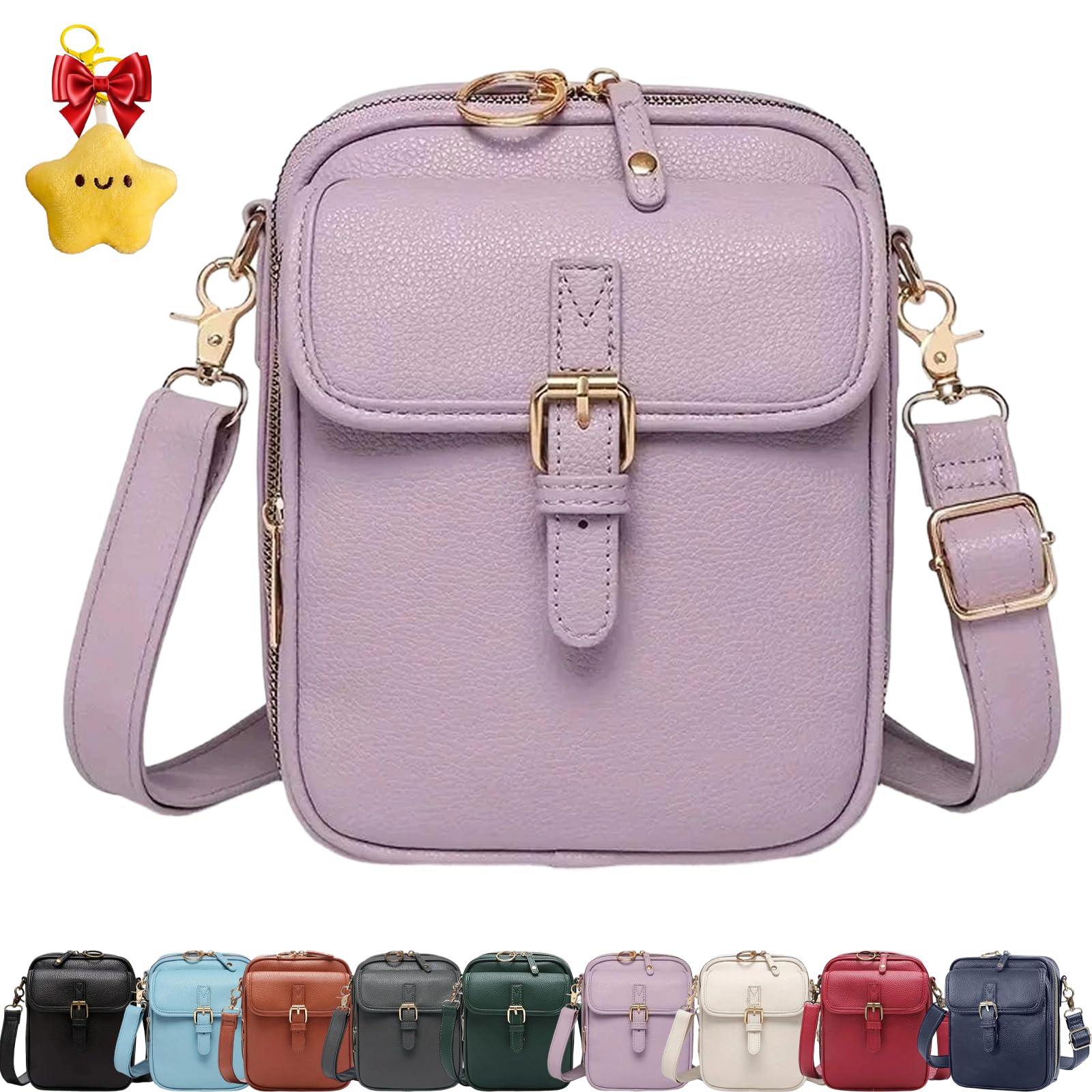 Crossbody Leather Bag, Large Capacity Anti-Theft Vintage Bag, Multi-slot Bags with with Adjustable Strap for Everyday Casual