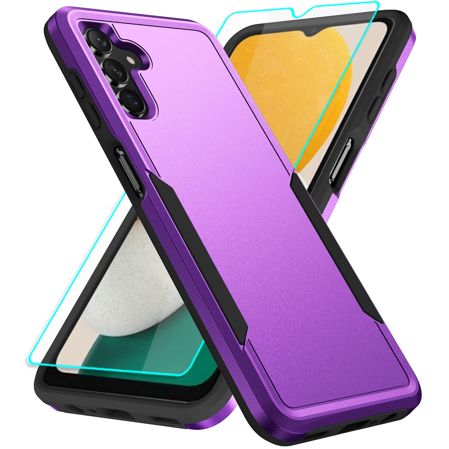 Amazon.com: Samsung Galaxy A13 5G Case with Screen Protector, Full Body  Protection Durable Rubber Cover Phone Case, Purple : Cell Phones &  Accessories