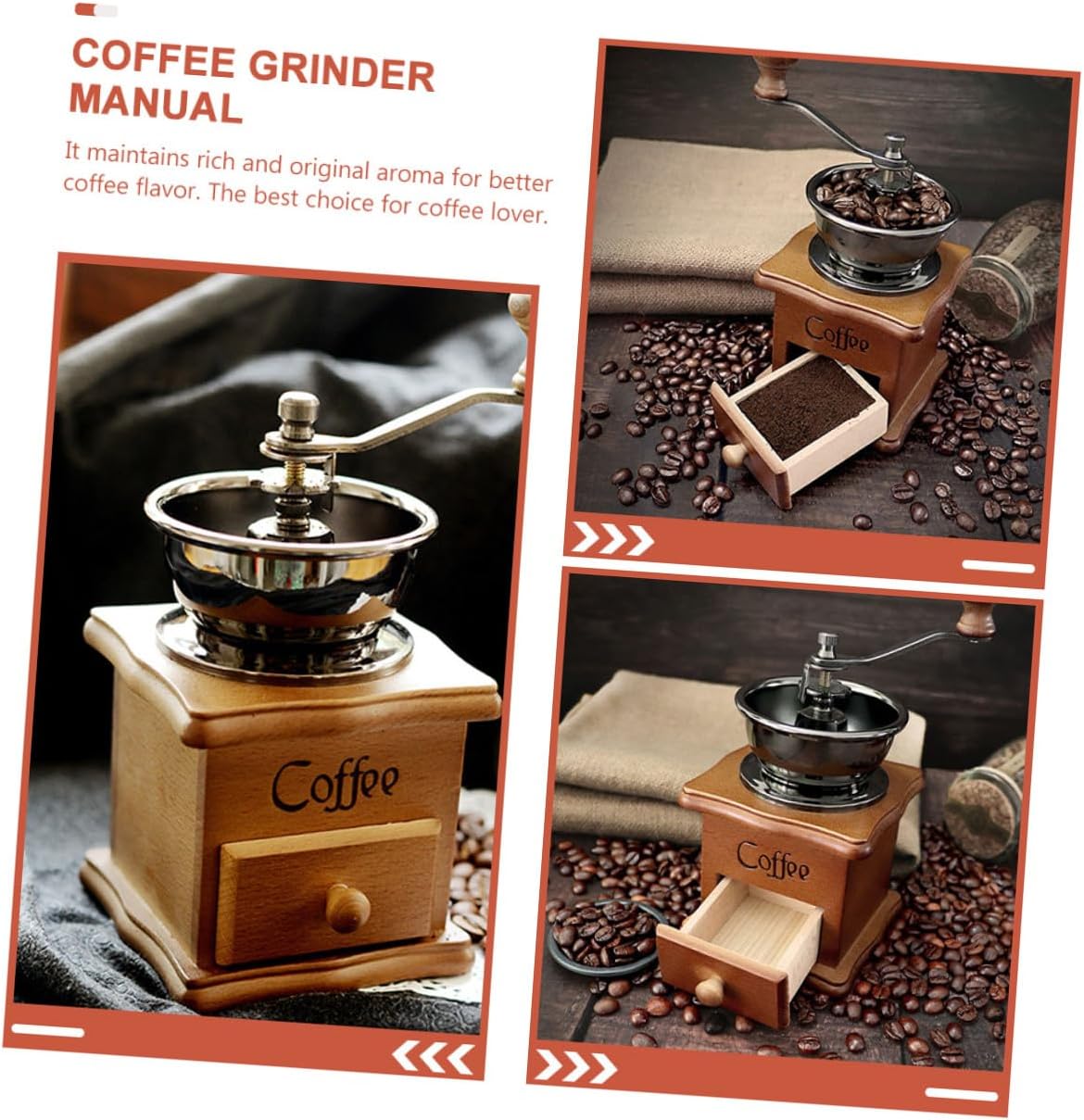 Alipis Portable Manual Coffee Grinder with Ceramic Core Hand Crank Mill for Home and Travel Compact Design for Easy Use Fine Grinding Enhances Coffee Flavor