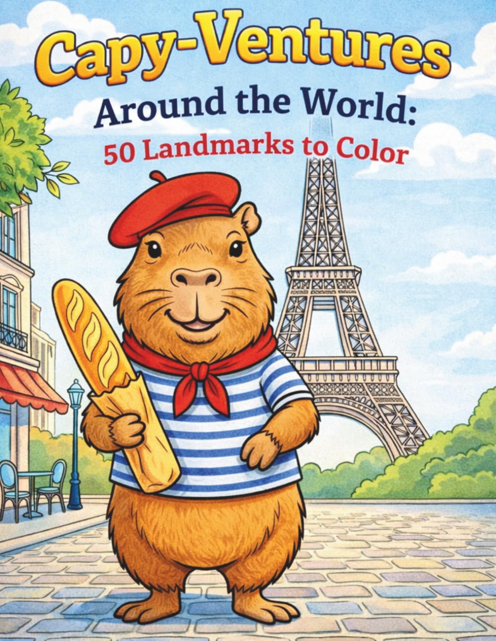 Capy-Ventures Around the World: 50 Landmarks to Color: A Global Journey with the World's Chillest Tourist | Funny Capybara Coloring Book for Kids and Adults (Capy-Collection)