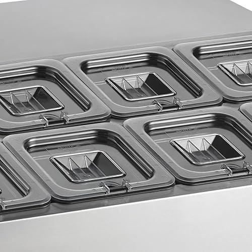 Miniatura 4 de Arctic Air ACP8SQ Unidad de preparación de encimera refrigerada compacta de 27.5 pulgadas con sartenes y cubiertas de acero inoxidable 8 1/6, plata,