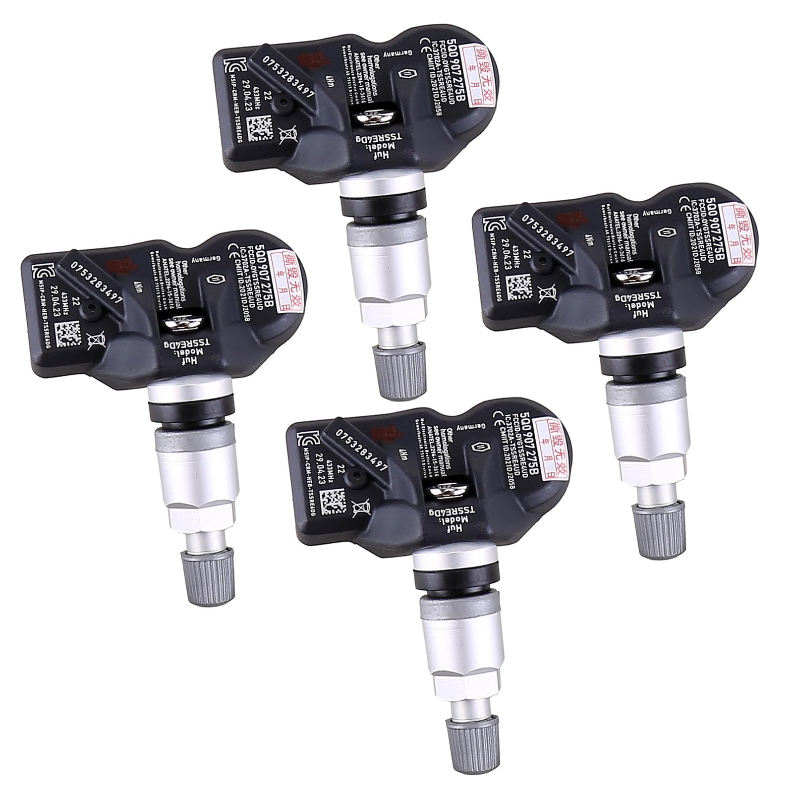 4 sensores de presión de neumáticos 5Q0907275B RDKS para A3 A4 A5 A6 A7 Q1 Q2 Q3 Q4 Q5 Q7 Pa-ss-at Pors-che Seat RDKS Sensor TPMS Sensor de presión de neumáticos 5Q0.907.275
