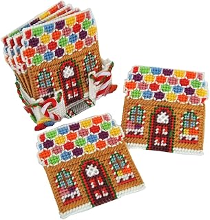 Herrschners Candy Lane Gingerbread Coasters Plastic Canvas Kit - Buy now