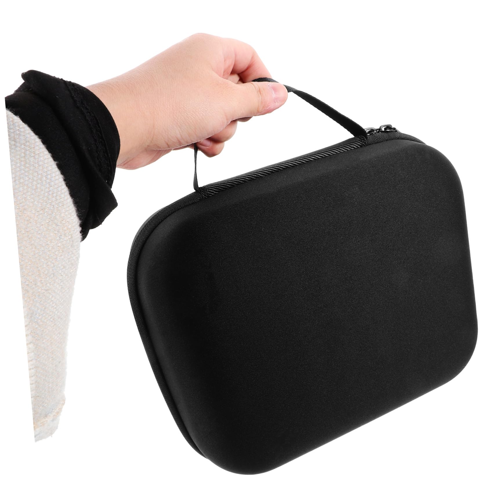 SHINEOFI Estuche Rígido EVA para Auriculares con Cremallera Resistente Golpes y Polvo con Dos Bolsillos de Malla para Accesorios para Transporte Diario y Actividades al Aire Color Negro