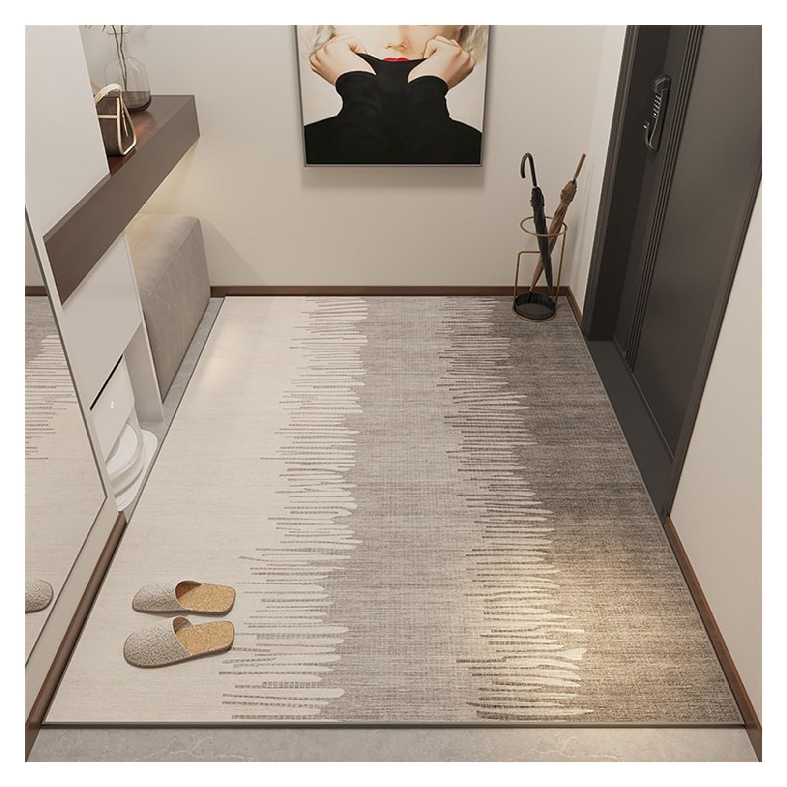 Tapis de couloir doux antidérapant poil ras fini les chutes et saletés