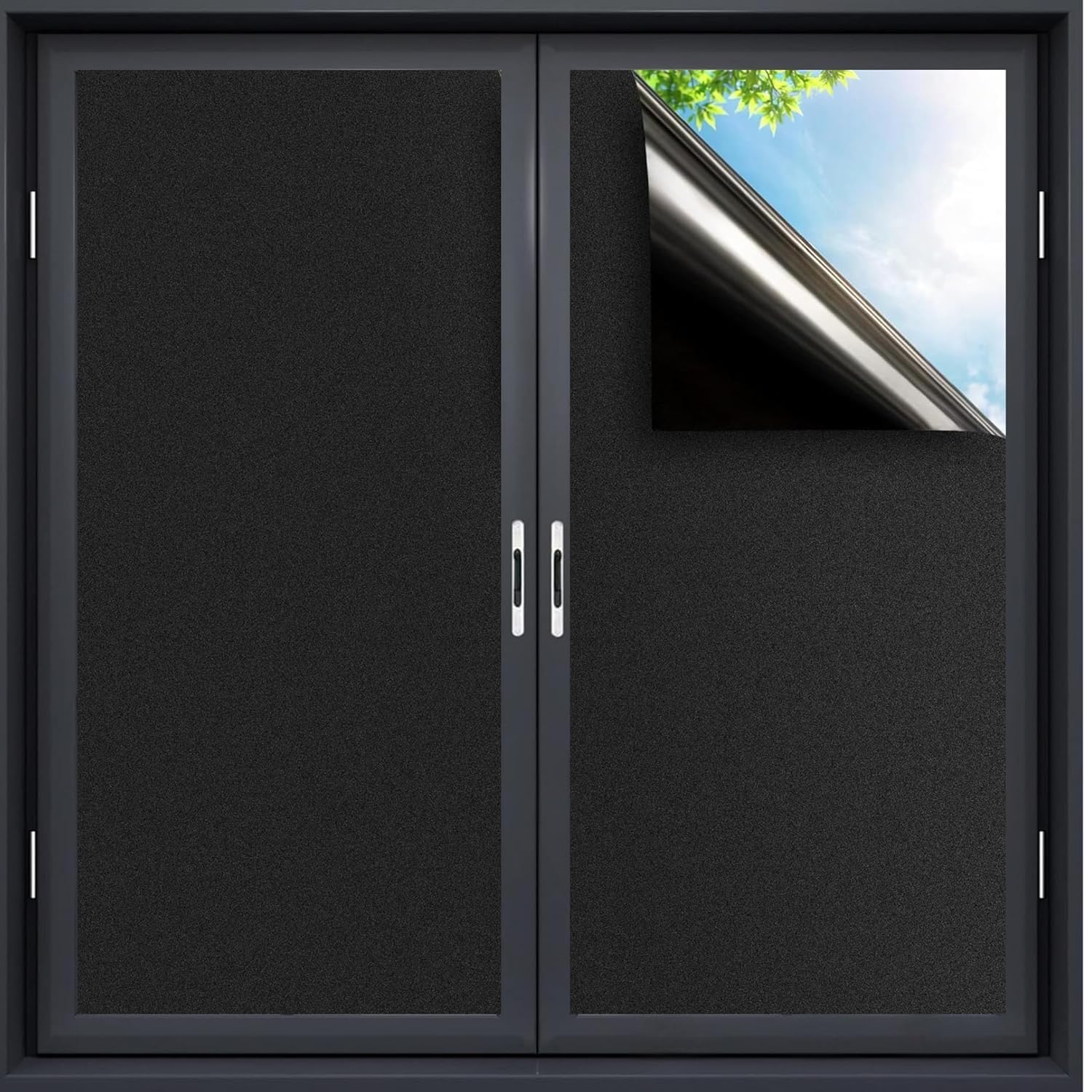 Privacy Sheet for Window Glass Black Covering Window Sticker, Self Adhesive Black Film Privacy Glass Sheet |Anti Uv/Sun Heat Control/Blackout100% Privacy Window Film || (50.8 x 127 cm)-image-47