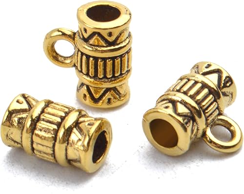 Vista 18 de Aylifu Bails Beads, Tibetan Bail Tube Bead Spacer Beads Carrier Hanger Connector Links for European Charm Bracelet Jewelry Making