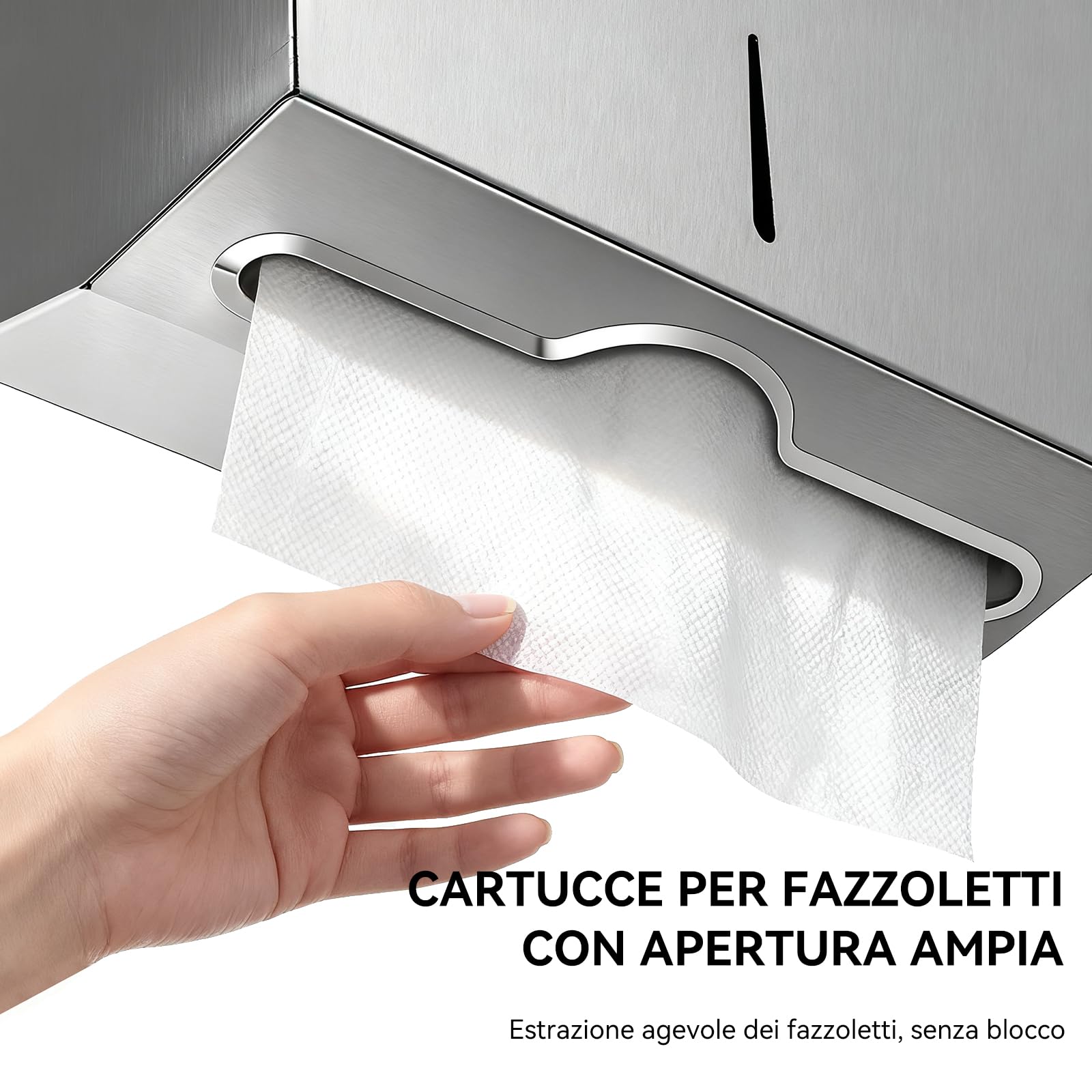 interhasa! Dispenser Carta Asciugamani da Parete, Porta Asciugamani di Carta in Acciaio Inox 304, Distributore di Carta Piegata a C/Z/V, per Bagno, Cucina, Ufficio, Hotel e Ristoranti
