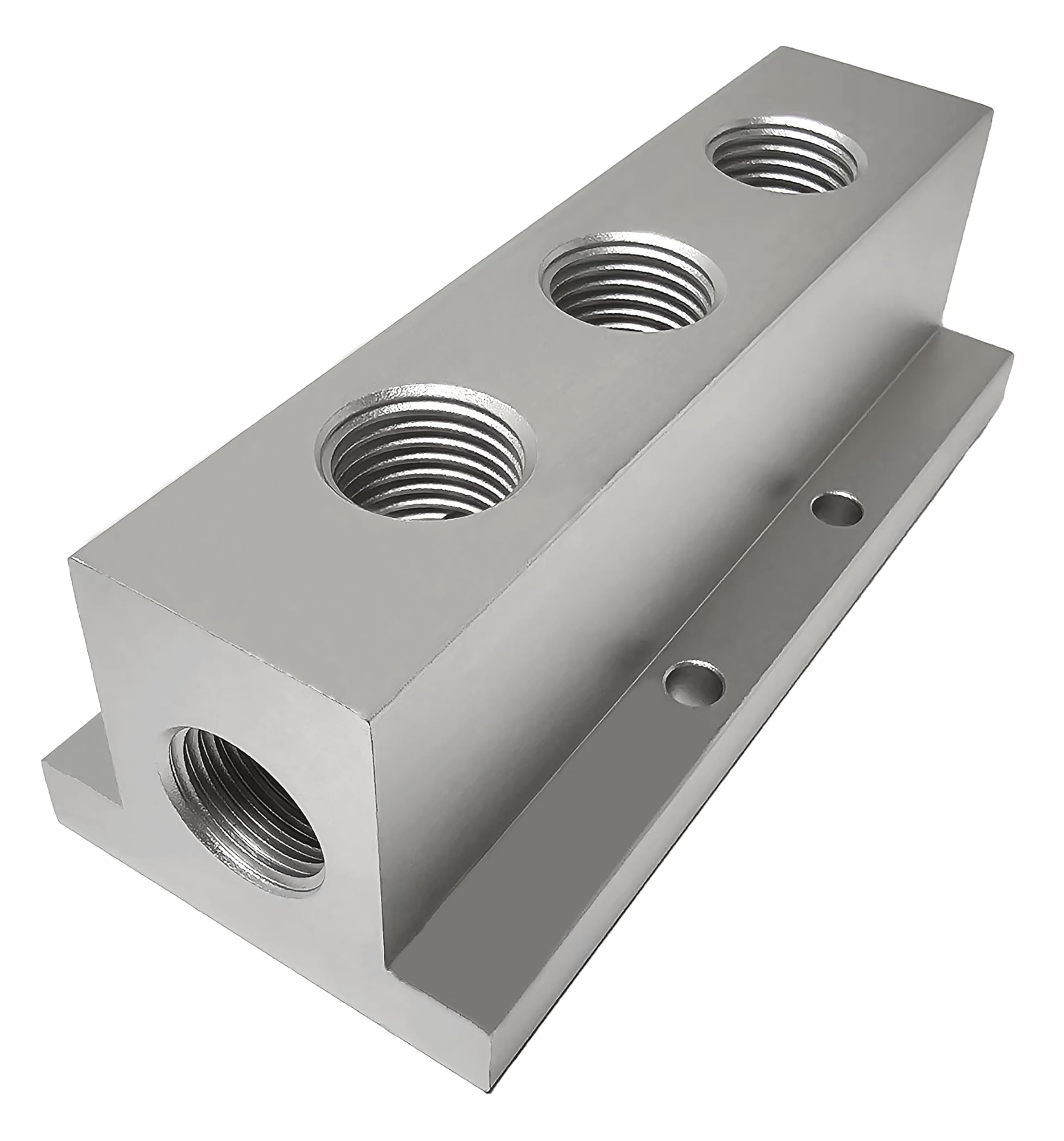 NACXAir Compressor Outlet, 3 Way 5 Port Pneumatic Manifold Air Distribution Block, G1/4-Inch Output Port, Aluminum Alloy