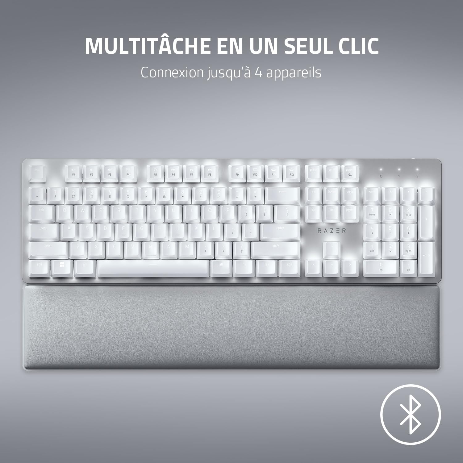 Razer Pro Type Ultra - Clavier professionnel sans fil ergonomique pour une productivité accrue au bureau - sans fil USB pour - Buetooth PC/Mac - FR-Clavier AZERTY | Mercury