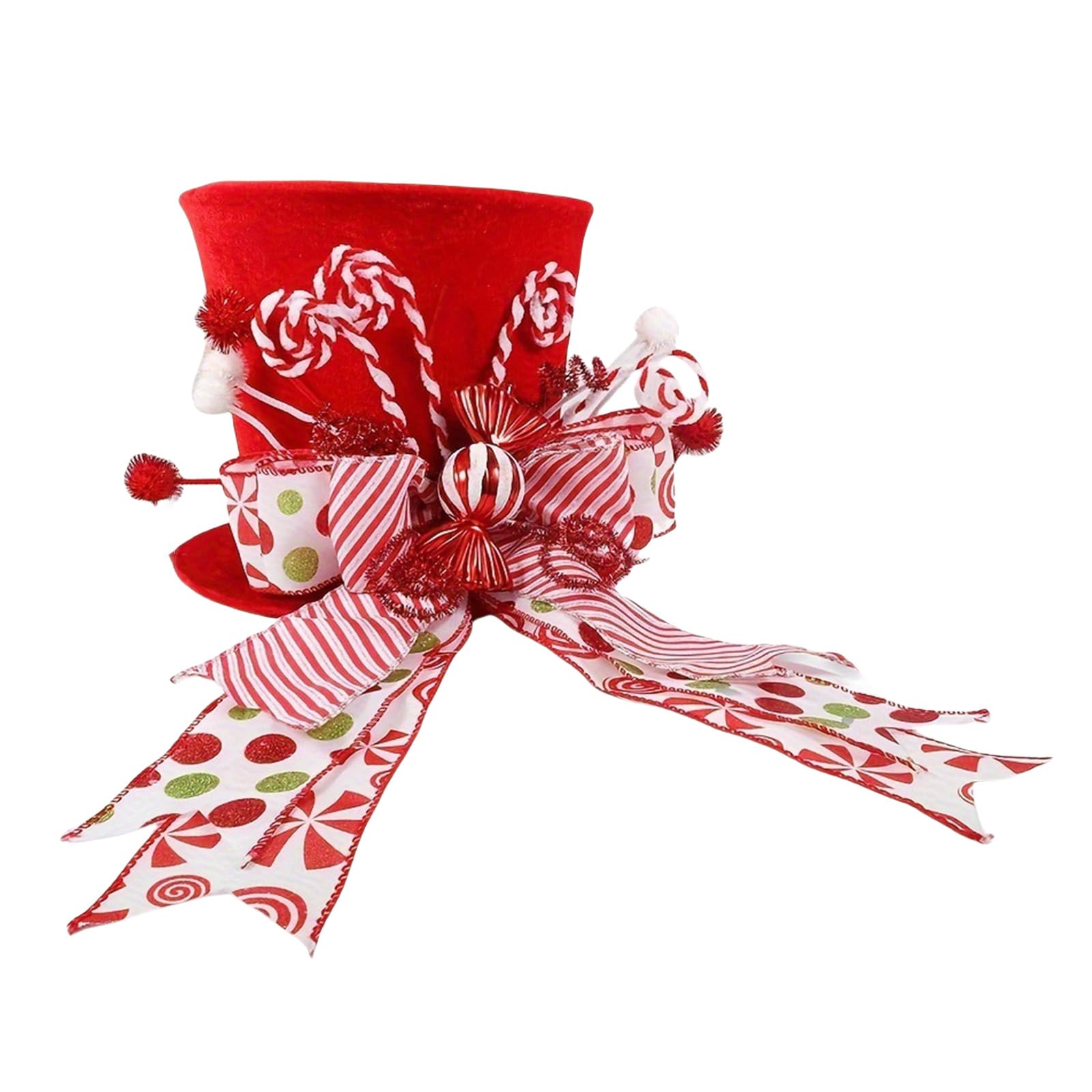 carotoe Unique Star Shape Christmas Tree Toppers Holiday Seasonal Tree Toppers Star with Santa Hat for Christmas Decoration Festival Accent