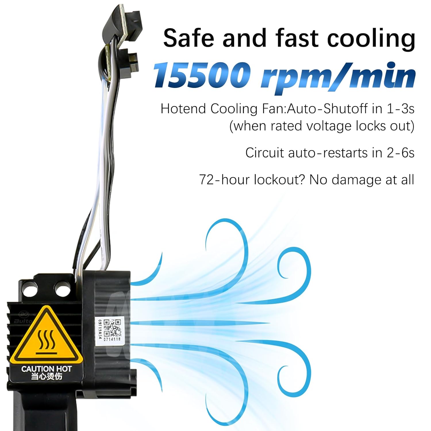 Original Bamboo Lab P1 Hotend Assembly Complete with Stainless Steel 0.2mm Nozzle,Ceramic Heater,Thermistor, Cooling Fan,Silicone Sock for P1S P1P 3D Printer Extruder Heating Block Replacement