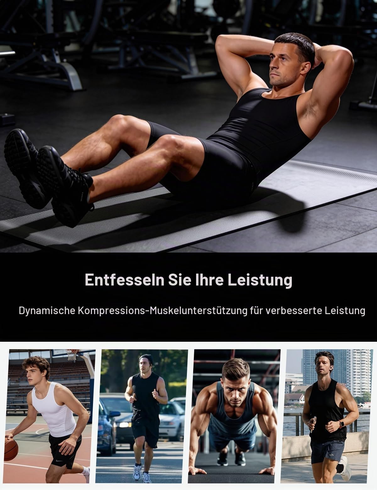 Casey Kevin Shapewear Herren Bauchweg Unterhemd Kompressionsshirt Tank Top Herren Body Shaper Compression Shirt