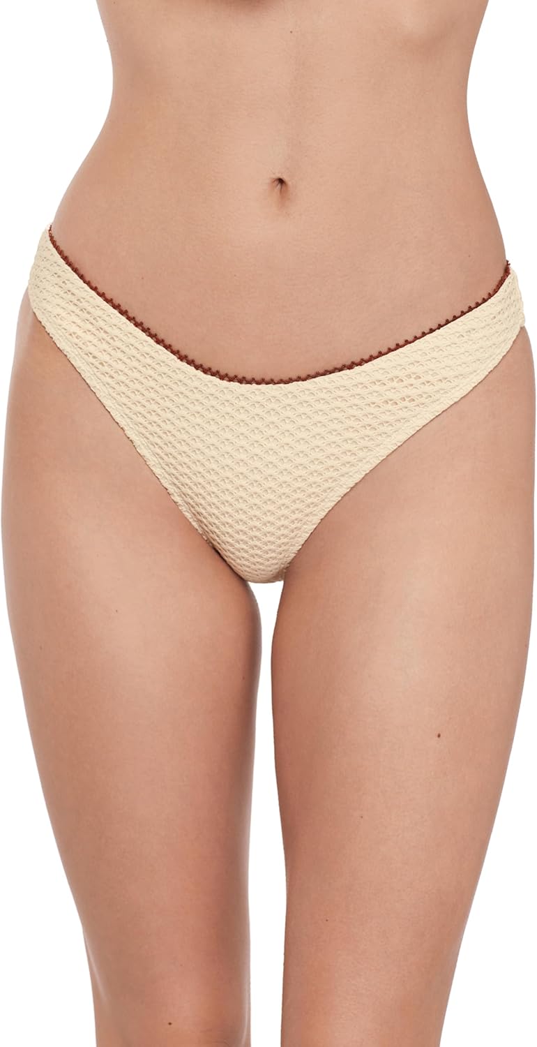 Steve Madden Womens Scoop Hipster Bikini Bottom with Cheeky Coverage