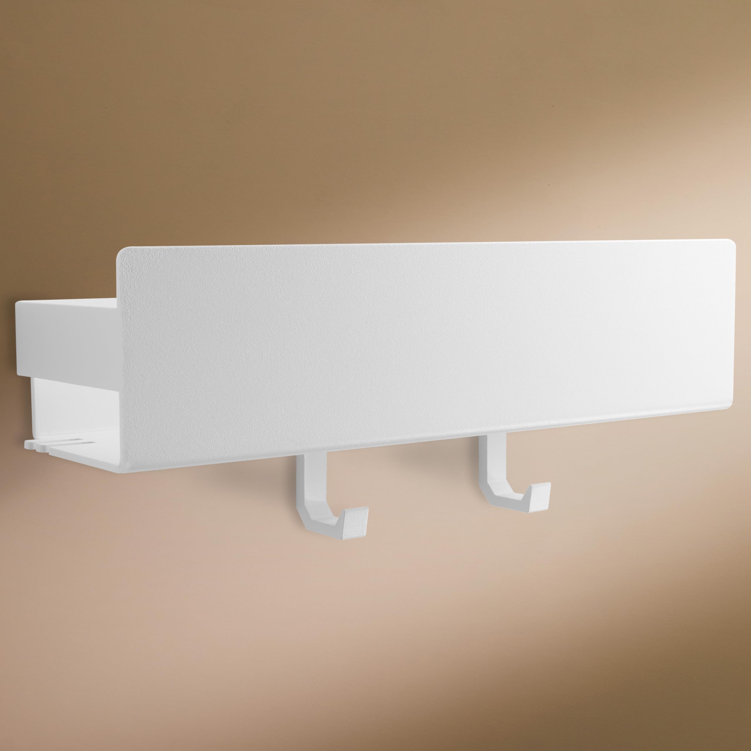 Designfactory Hamburg Shower caddy | Bathroom shelf no drilling | Adhesive organiser | Bathroom storage rack | Wall mounted shelves | Bathroom accessory | 30 cm | Matt white