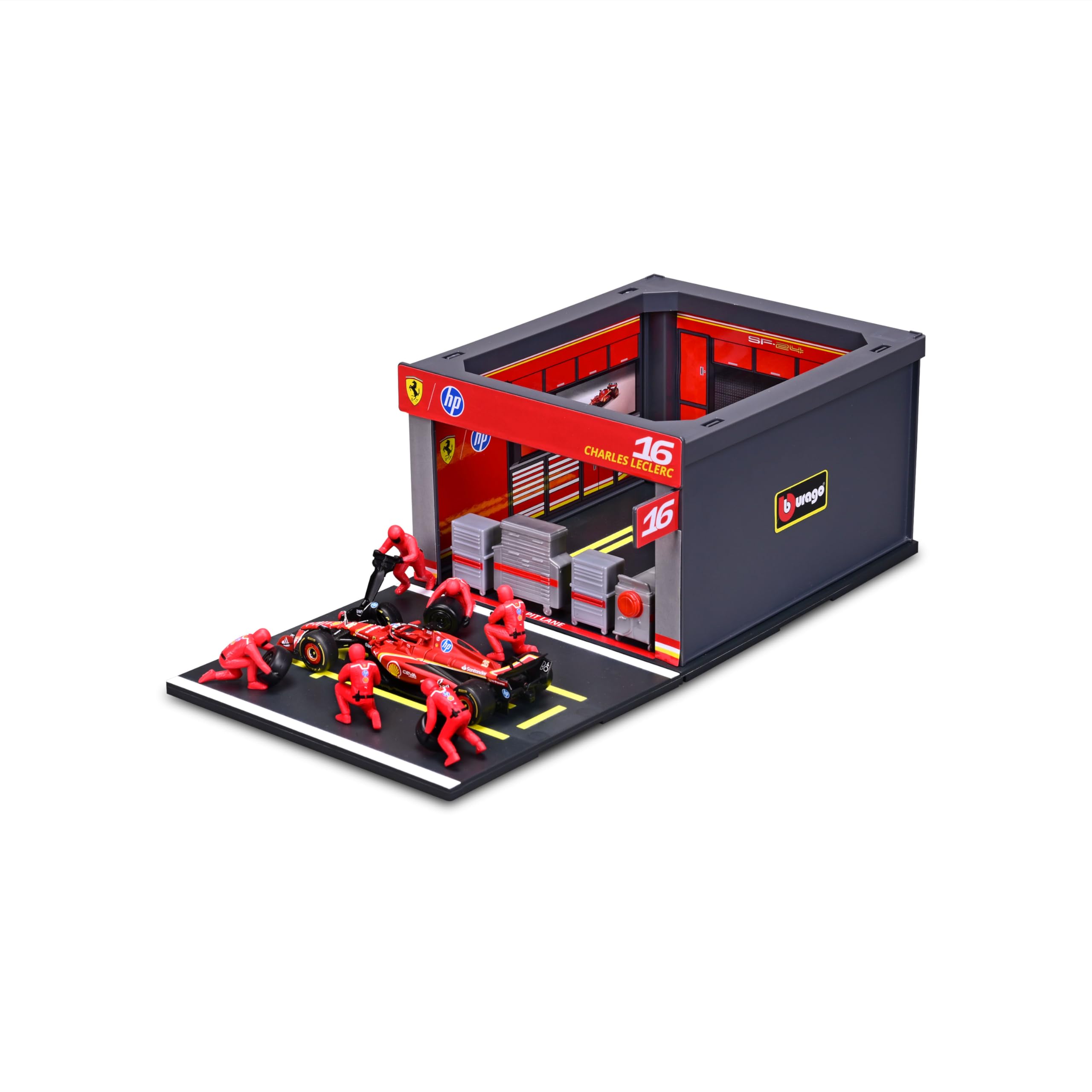 Amazon.com: Bburago 1:43 2024 Ferrari SF-24 Pit Pass, Leclerc #16